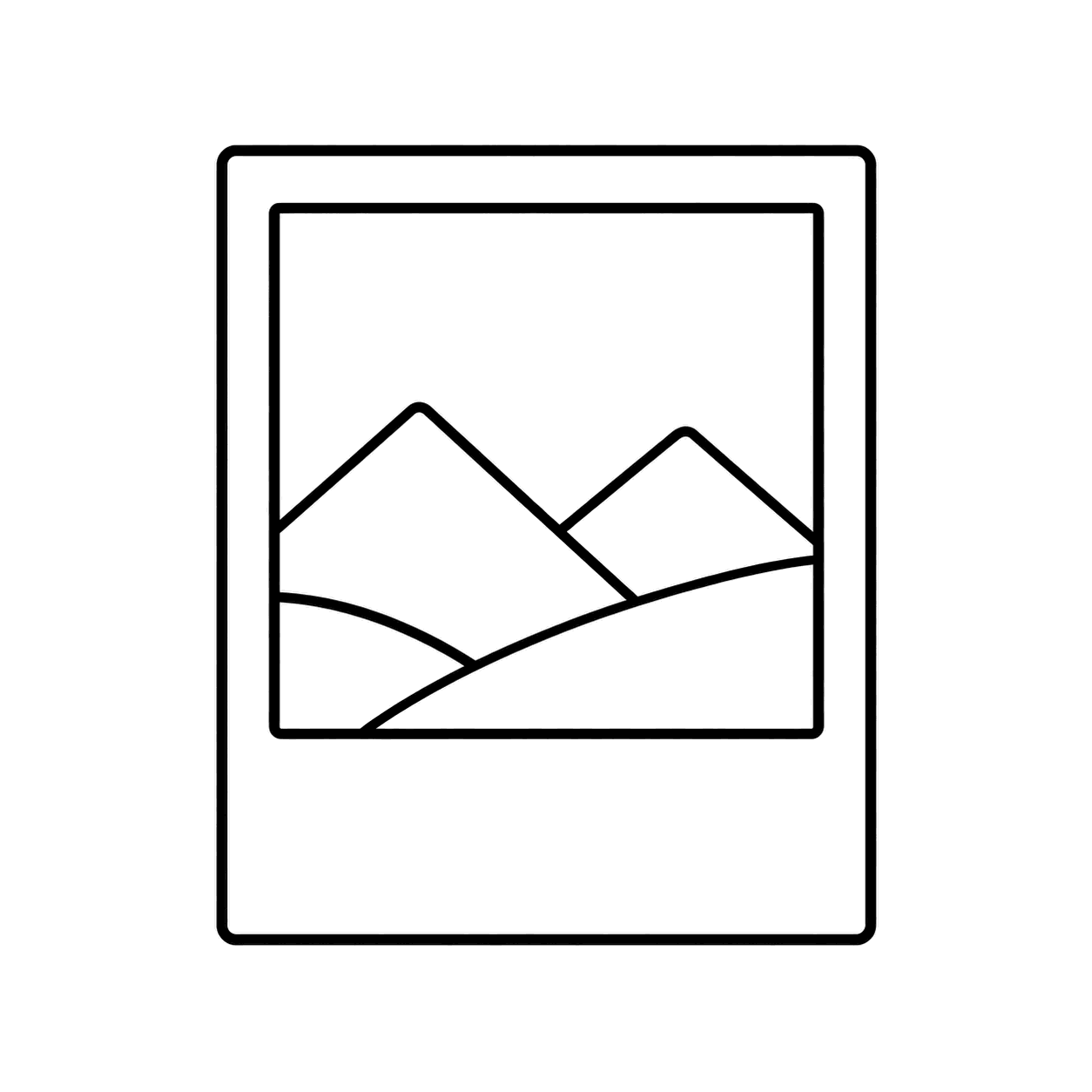 インスタント写真のぬりえ用線画