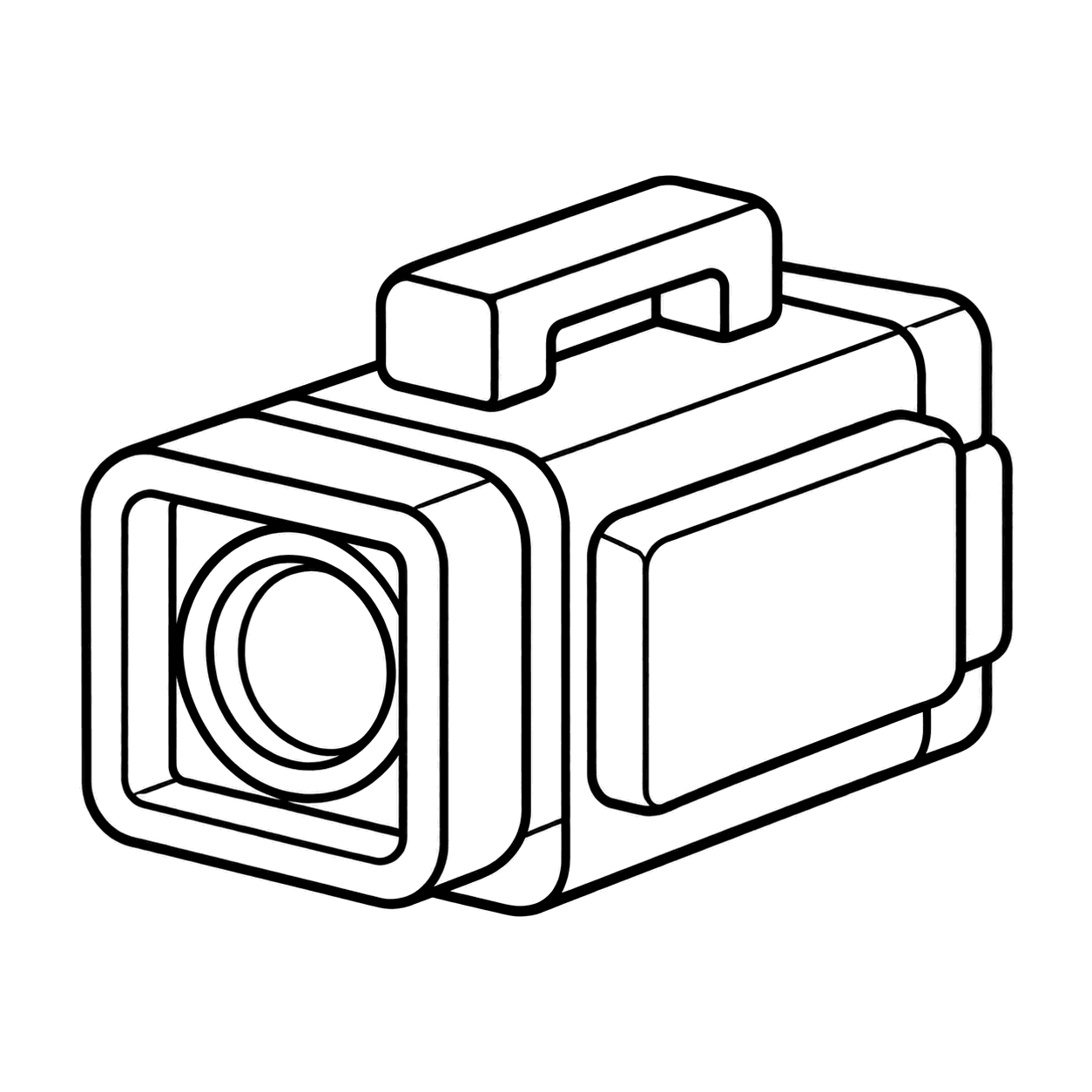 ビデオカメラのぬりえ用線画
