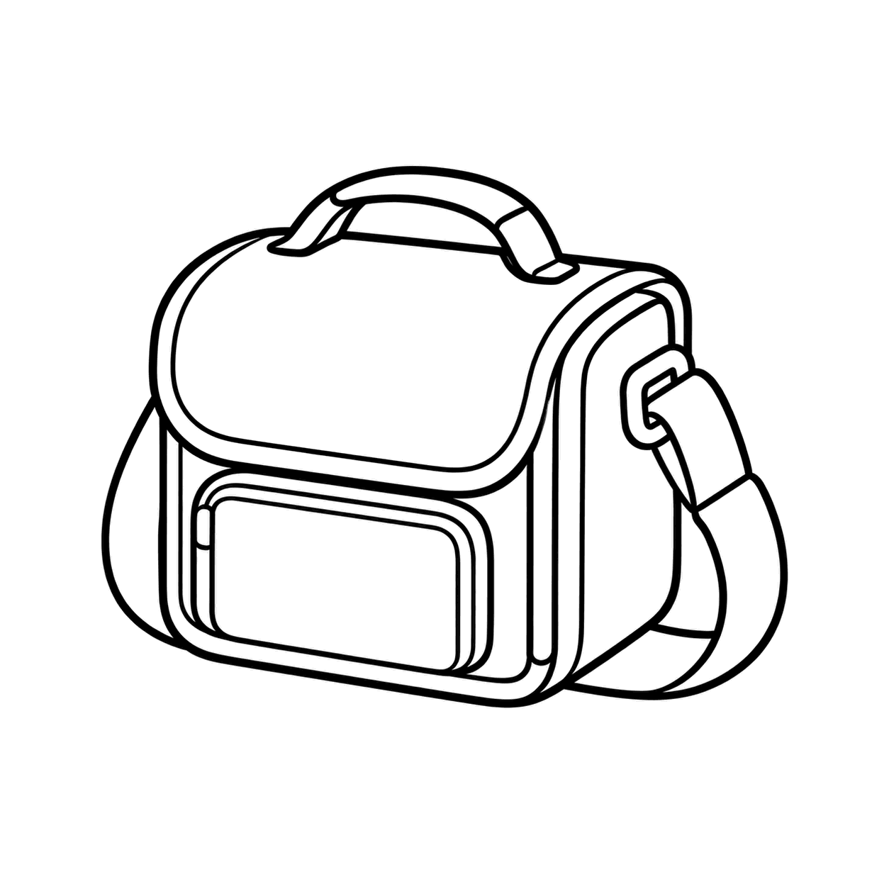 カメラバッグのぬりえ用線画