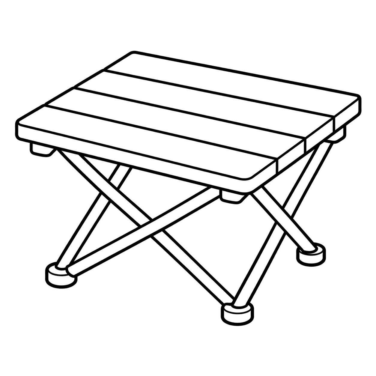 キャンプテーブルのぬりえ用線画