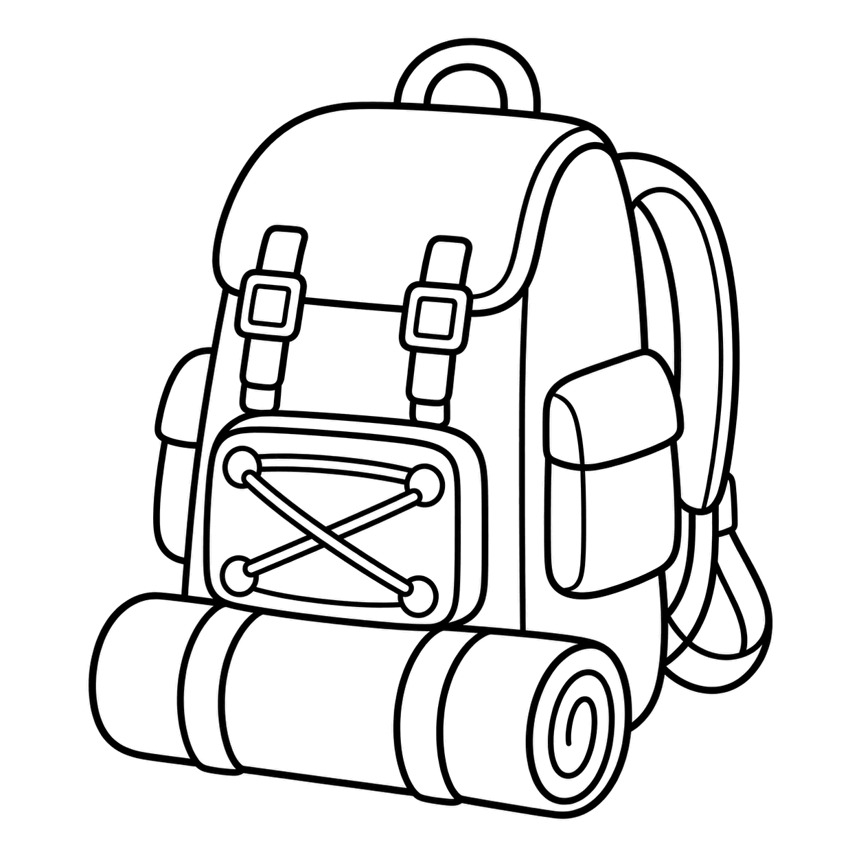 バックパックのぬりえ用線画