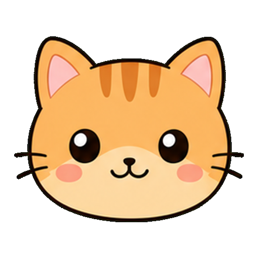 やさしく笑うかわいい猫のアイコン