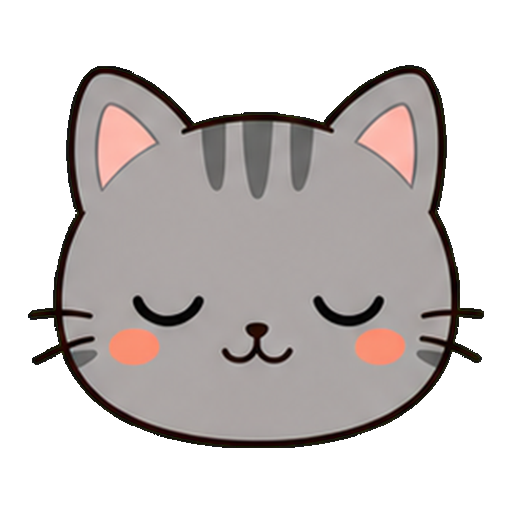 目を閉じて眠そうな猫のアイコン