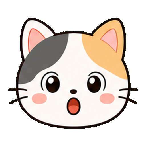 驚いた表情のかわいい猫アイコン