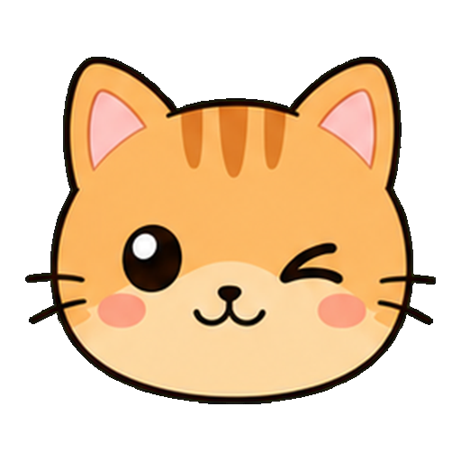 ウインクする猫の顔アイコン