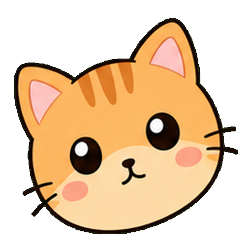 少し首をかしげてきょとんとした表情の猫アイコン
