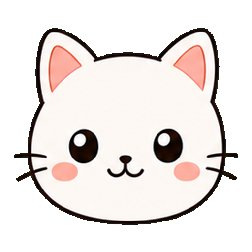 ふんわりした白猫の顔アイコン