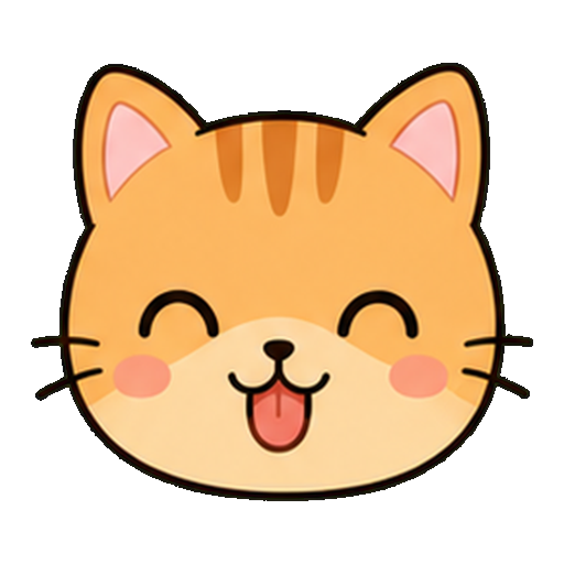 舌を出した遊び心のある猫アイコン