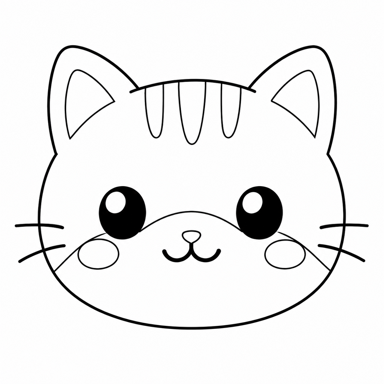 笑顔の猫のぬりえ用線画（かわいい猫のイラスト・ぬり絵16枚）