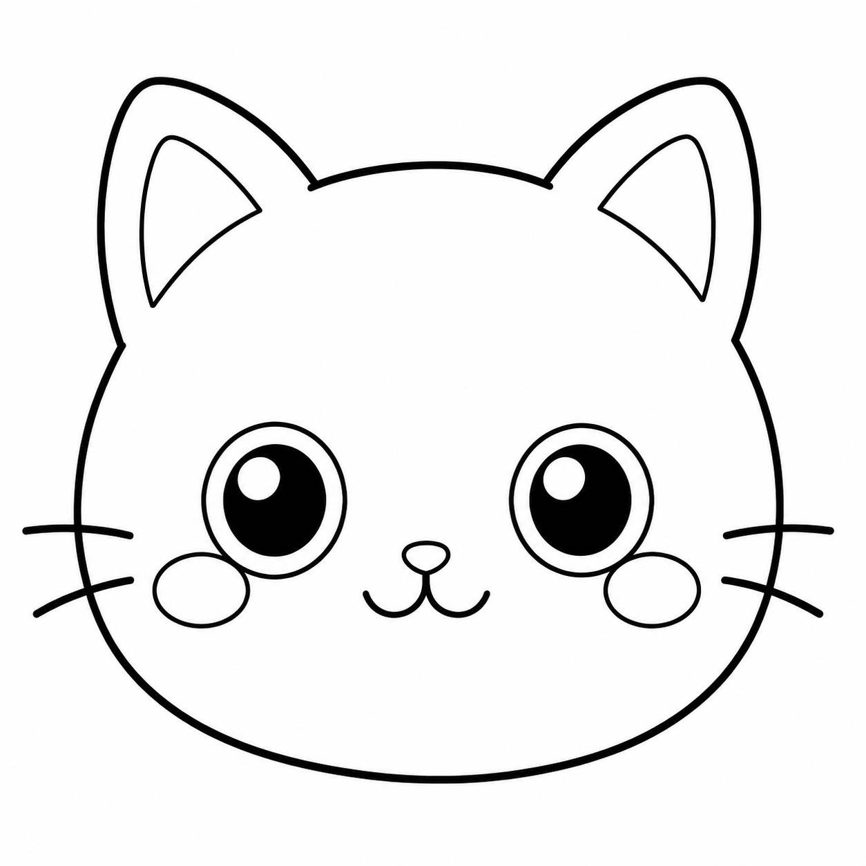 黒猫のぬり絵用線画