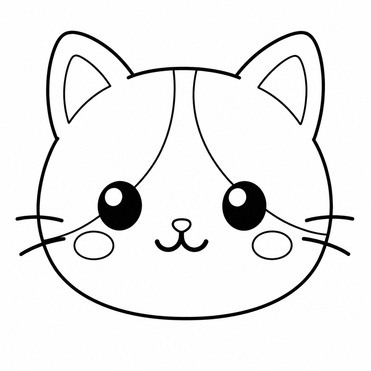 三毛猫のぬり絵用線画