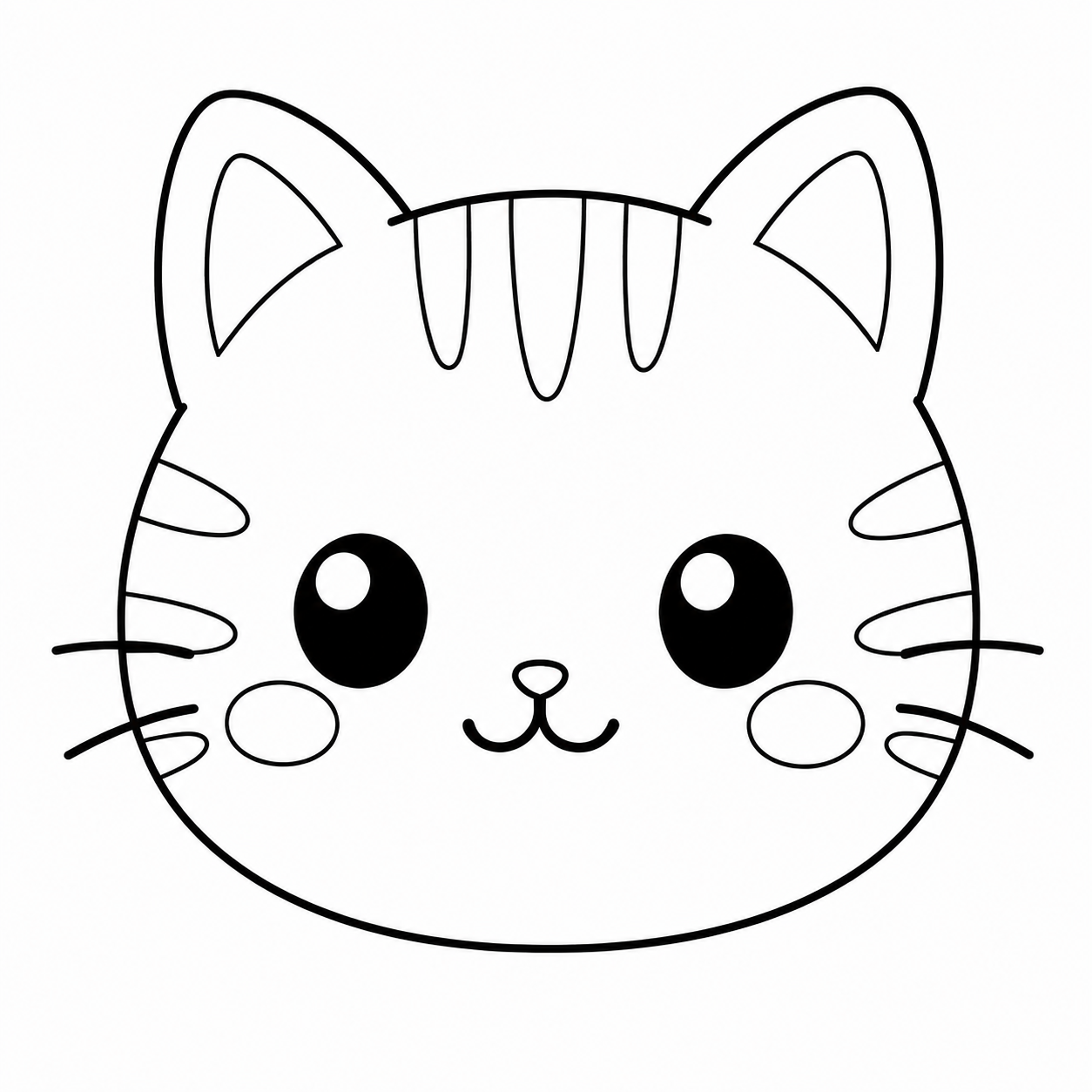 トラ猫のぬり絵用線画