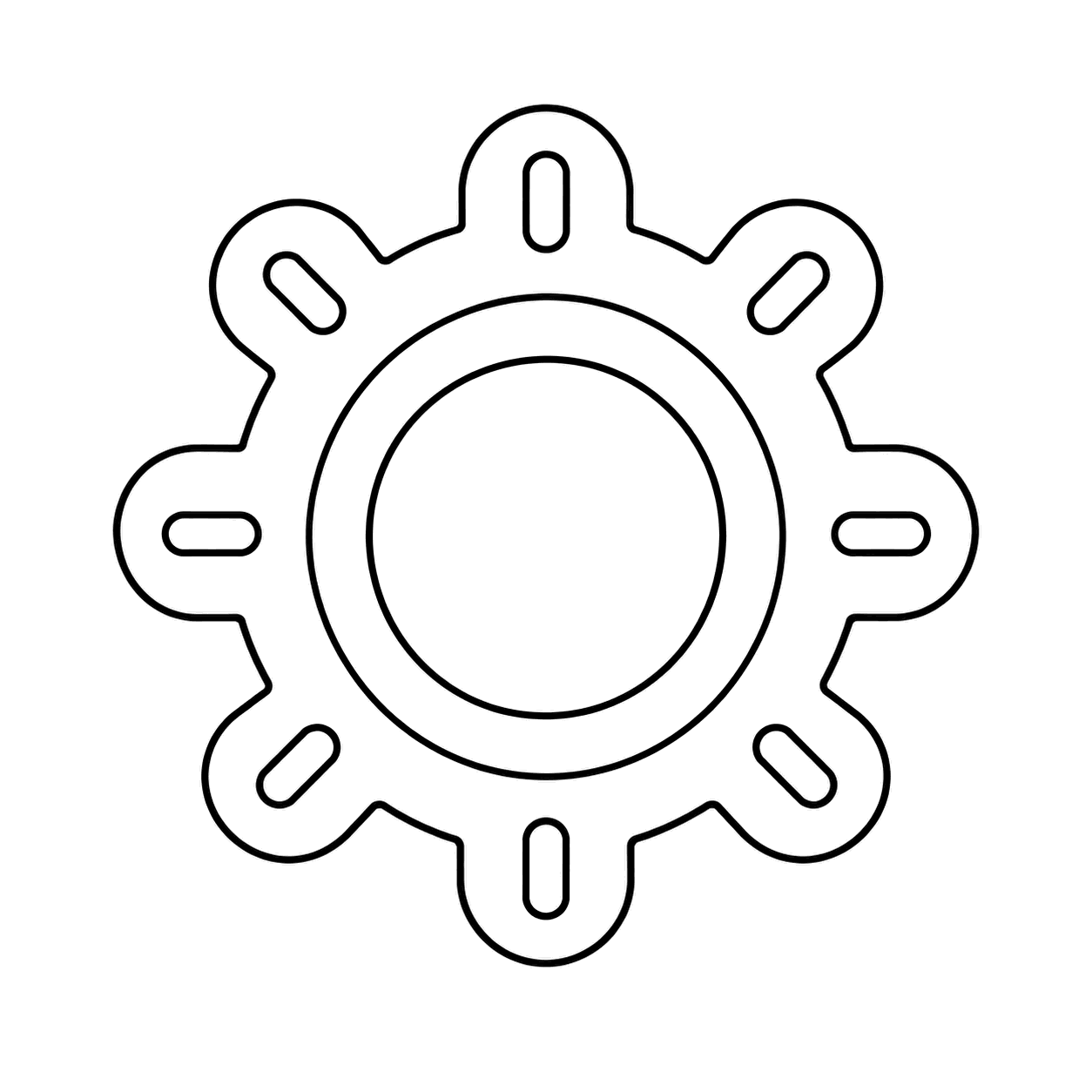 放射マルのぬり絵用線画