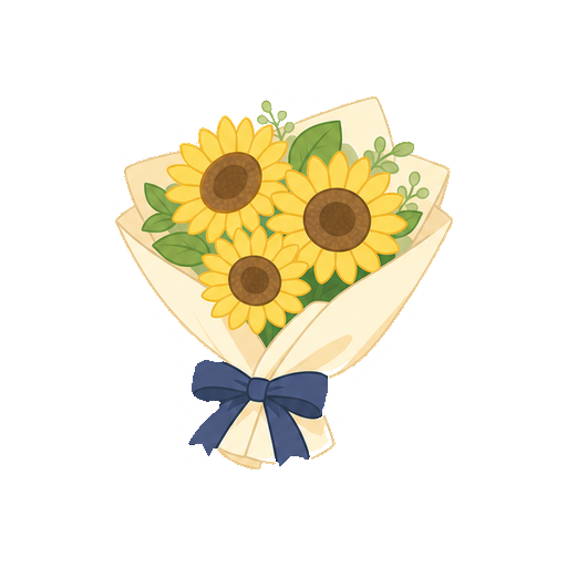 文字がないひまわりの花束アイコン