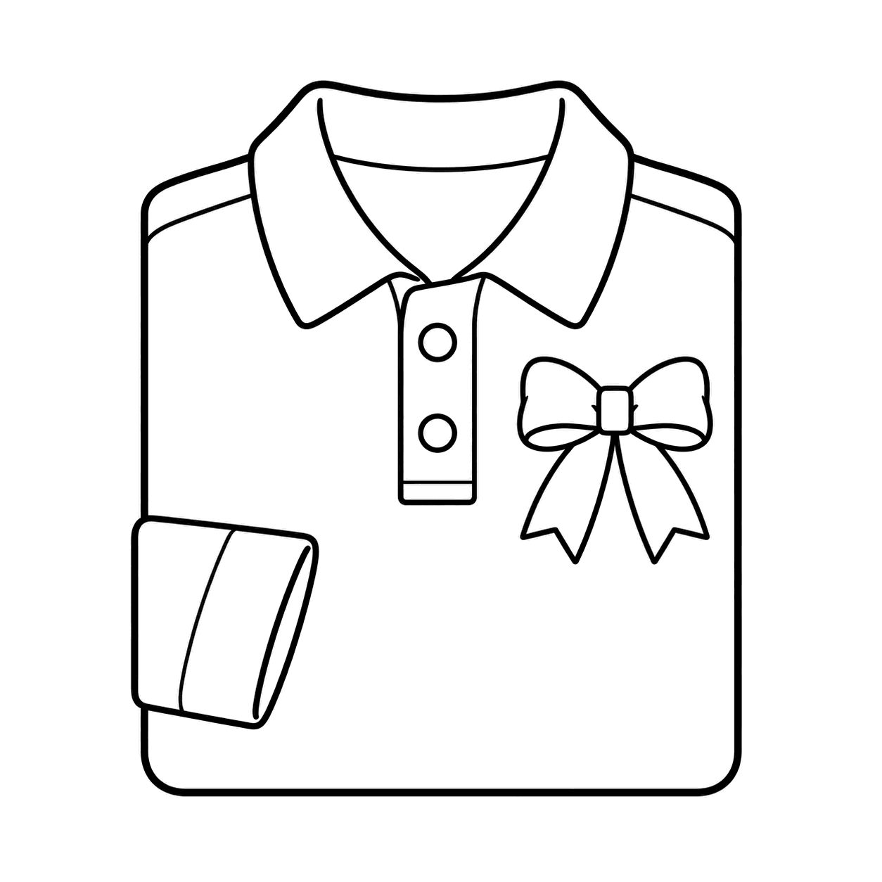 ポロシャツのぬりえ用線画