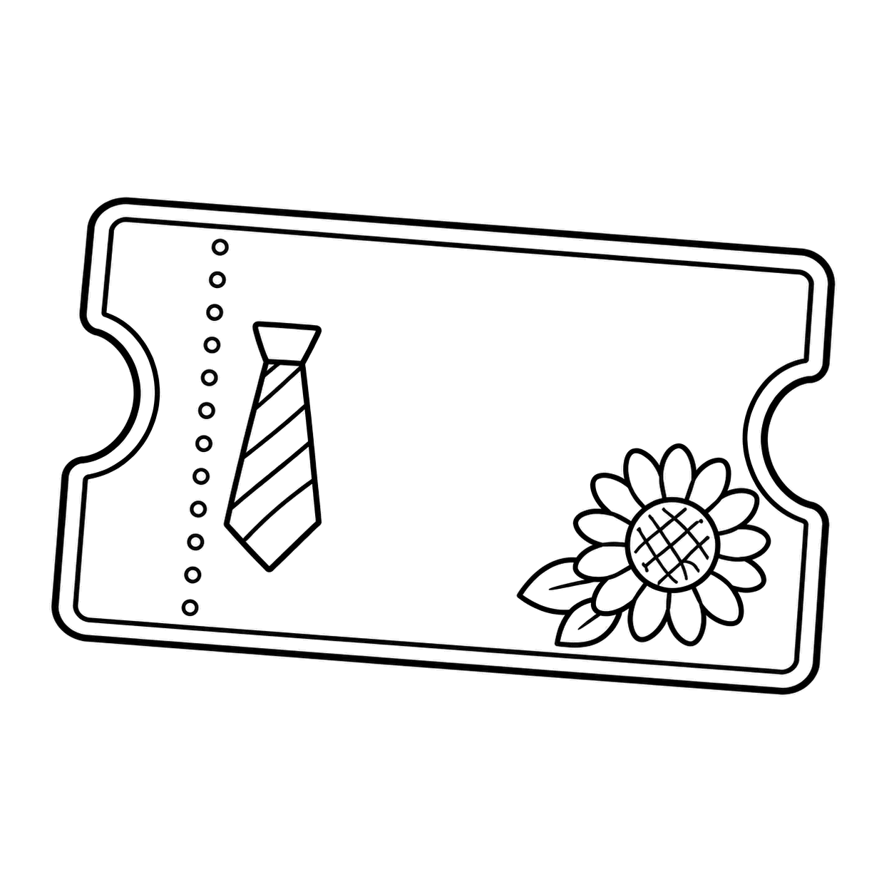 白紙のお手伝い券のぬり絵用線画