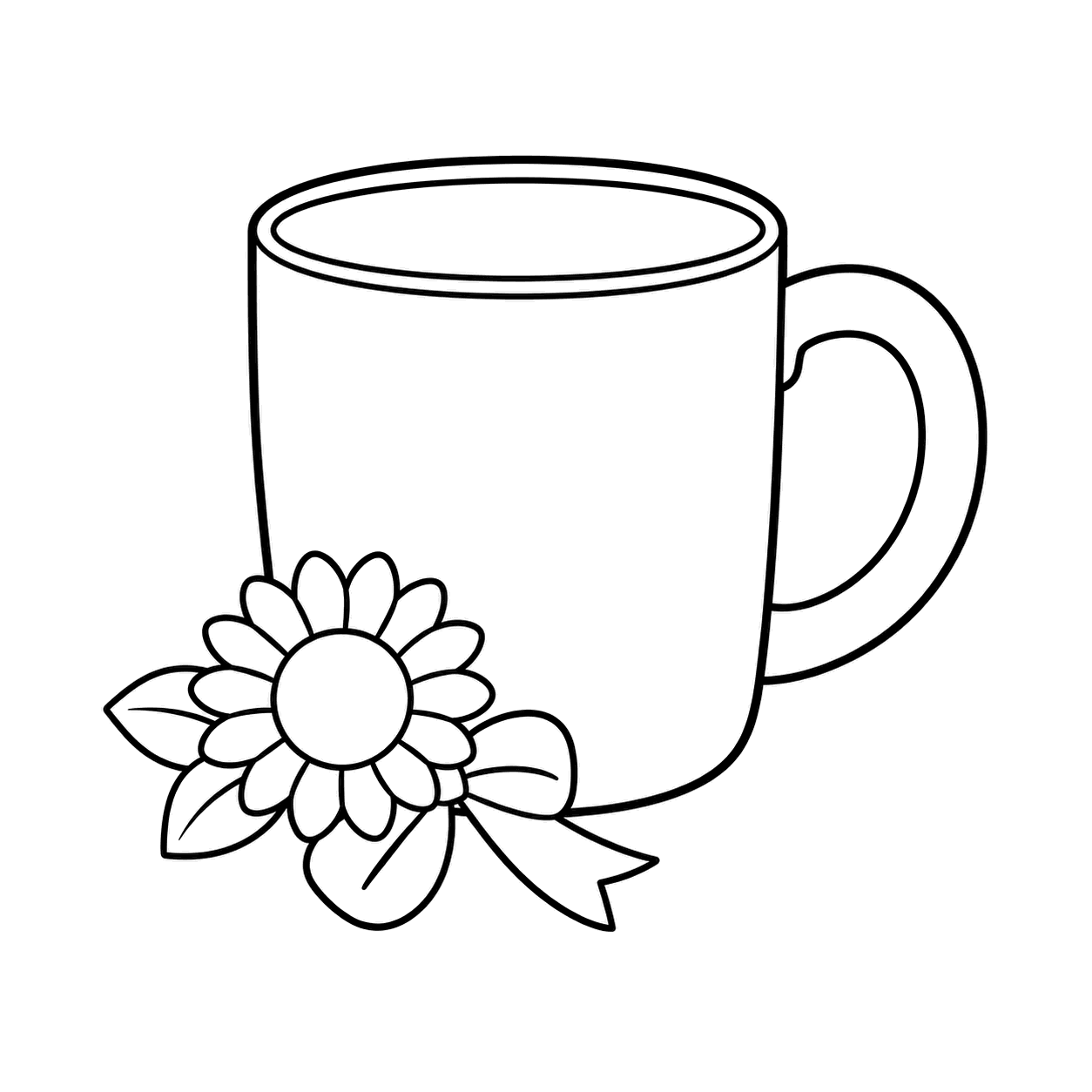 コーヒーマグのぬり絵用線画
