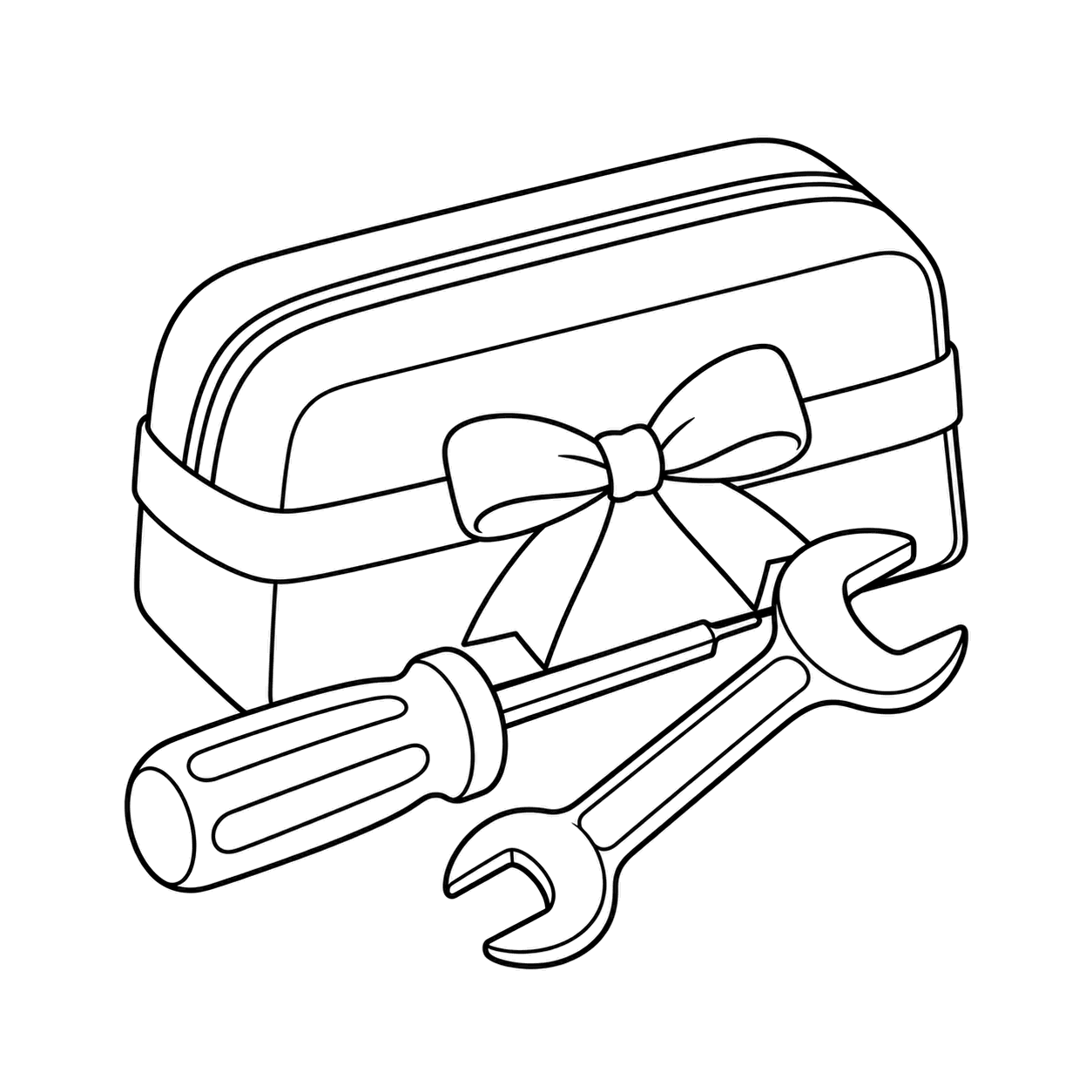 工具セットのぬり絵用線画