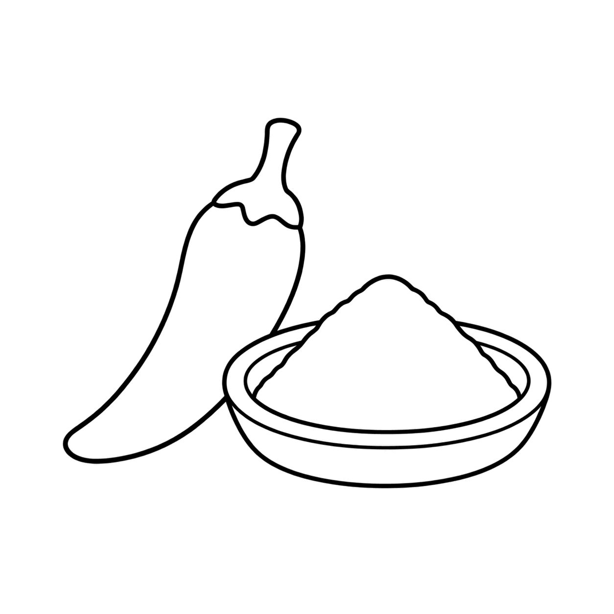 唐辛子のぬり絵用線画