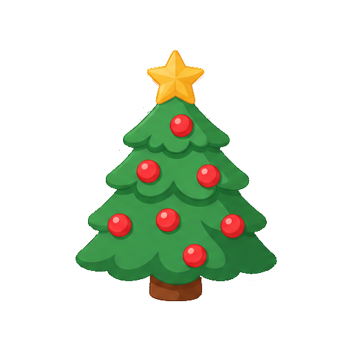 文字がない星飾り付きのクリスマスツリーアイコン