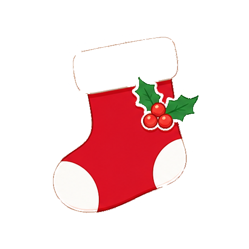 文字がない赤いクリスマス靴下アイコン