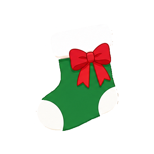 文字がない緑のクリスマス靴下アイコン