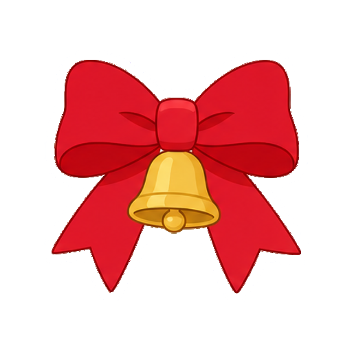 文字がない赤いクリスマスリボンアイコン