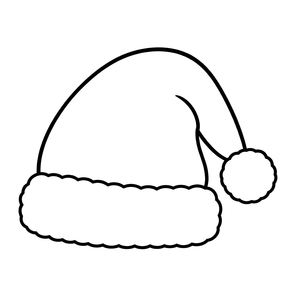 サンタ帽のぬりえ用線画