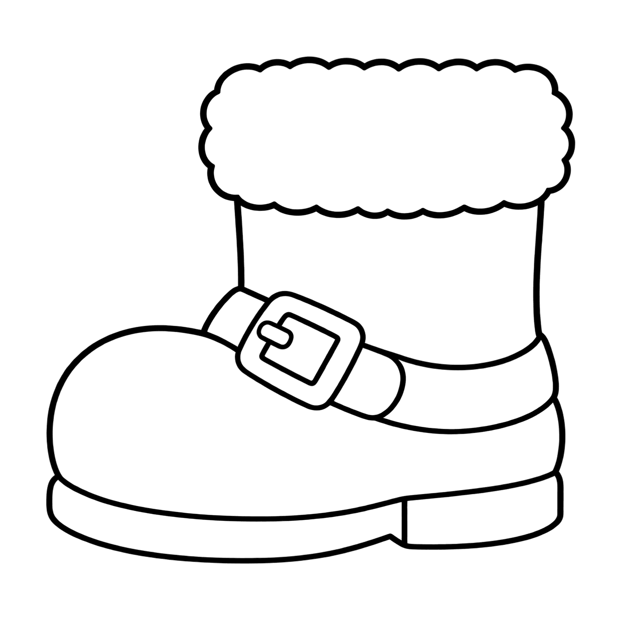 サンタブーツのぬりえ用線画