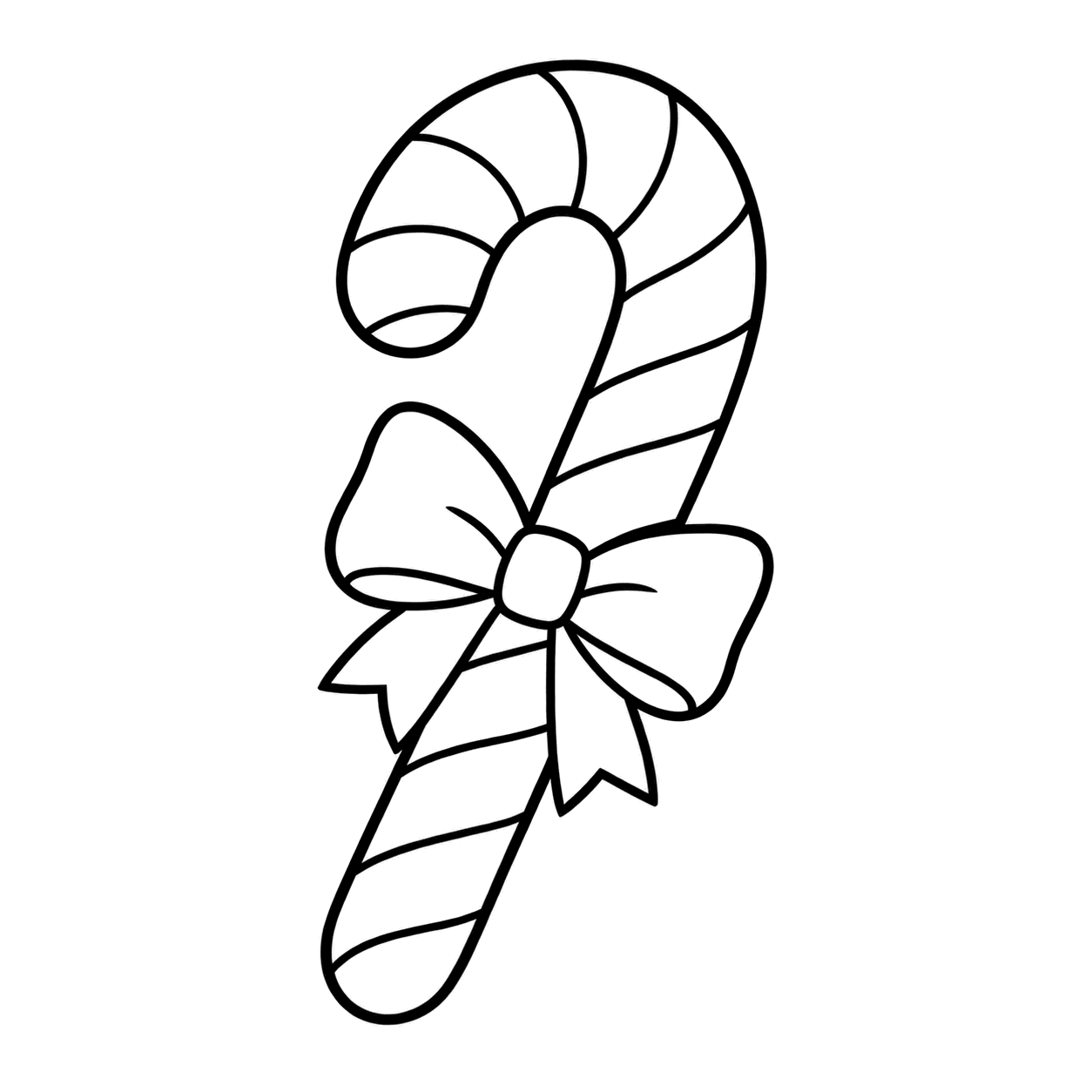キャンディケインのぬりえ用線画