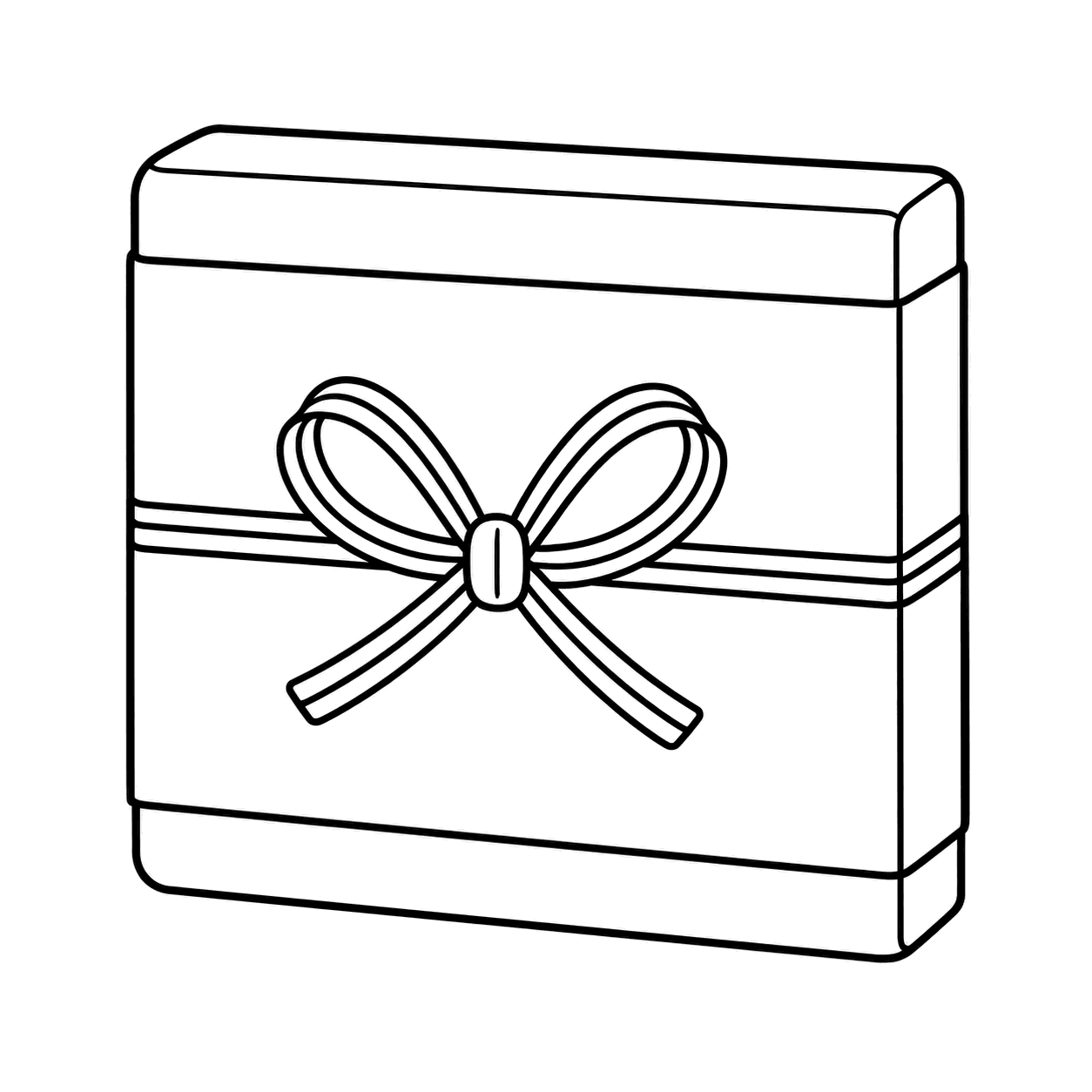 のし付き贈答箱のぬりえ用線画（お中元・お歳暮のイラスト・ぬりえ16種類）
