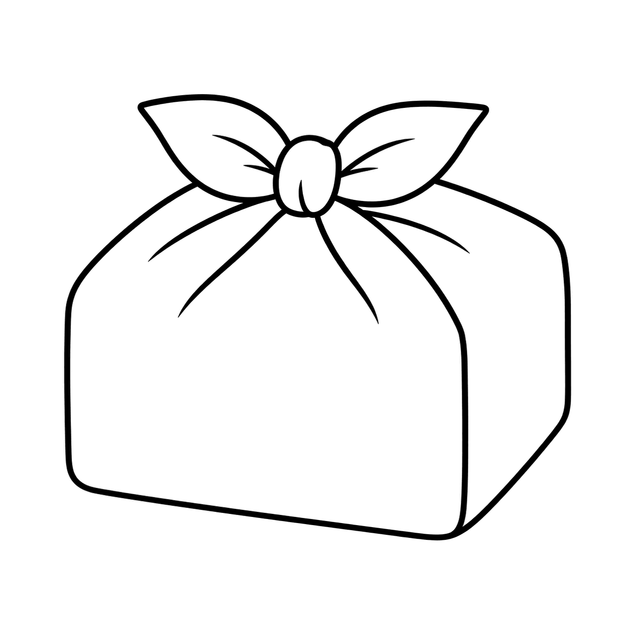 風呂敷包みのぬり絵用線画