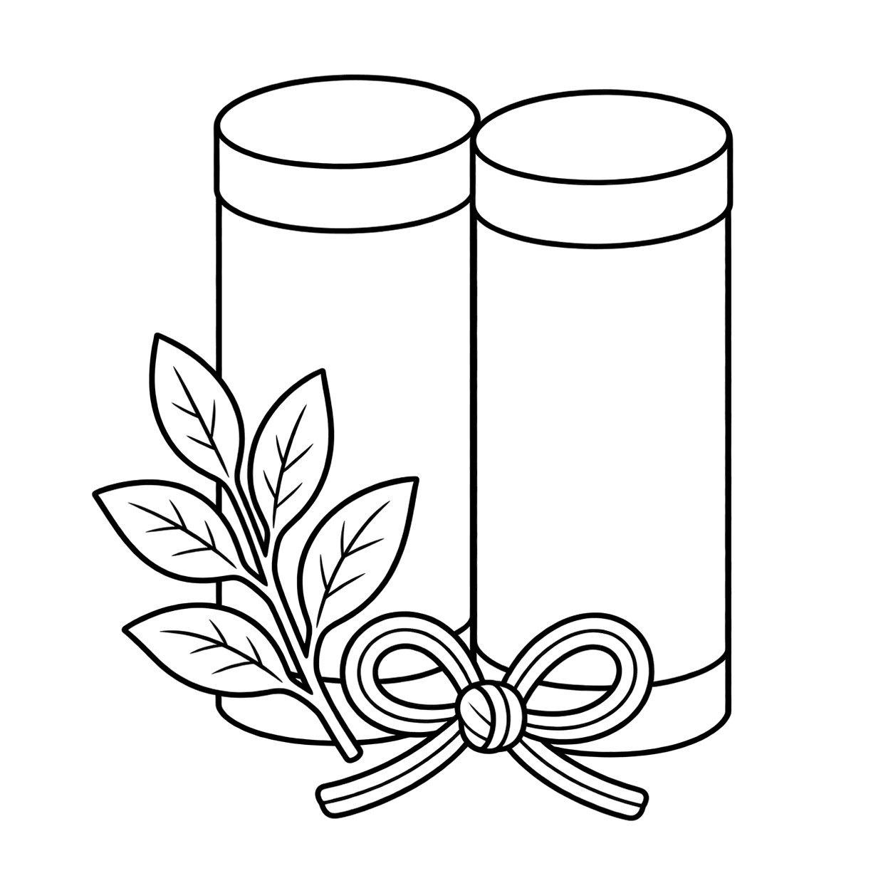 お茶ギフトのぬり絵用線画