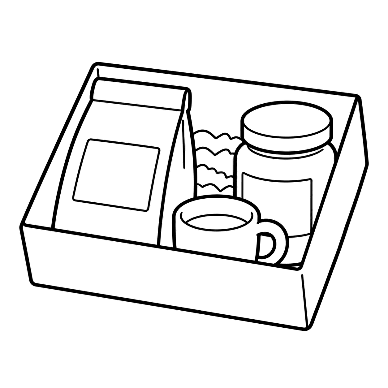 コーヒーギフトのぬり絵用線画