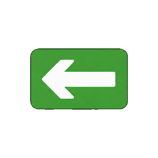 文字や数字がない左方向案内アイコン