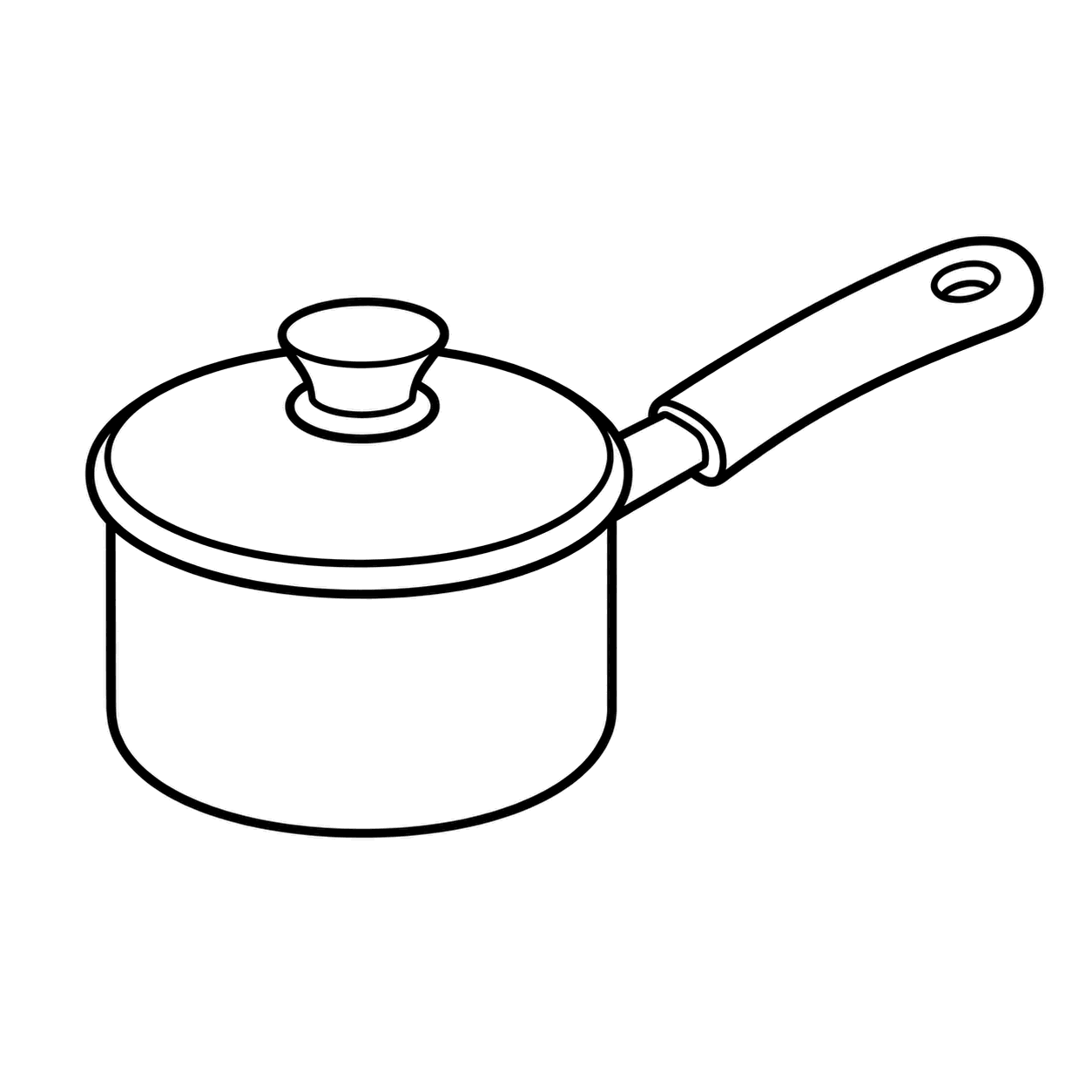 片手鍋のぬり絵用線画