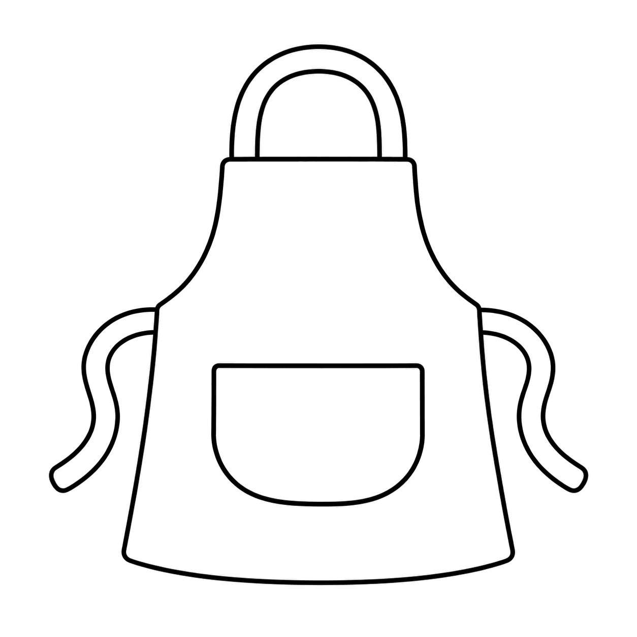 エプロンのぬりえ用線画