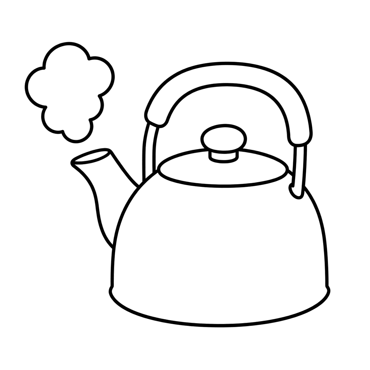 やかんのぬりえ用線画