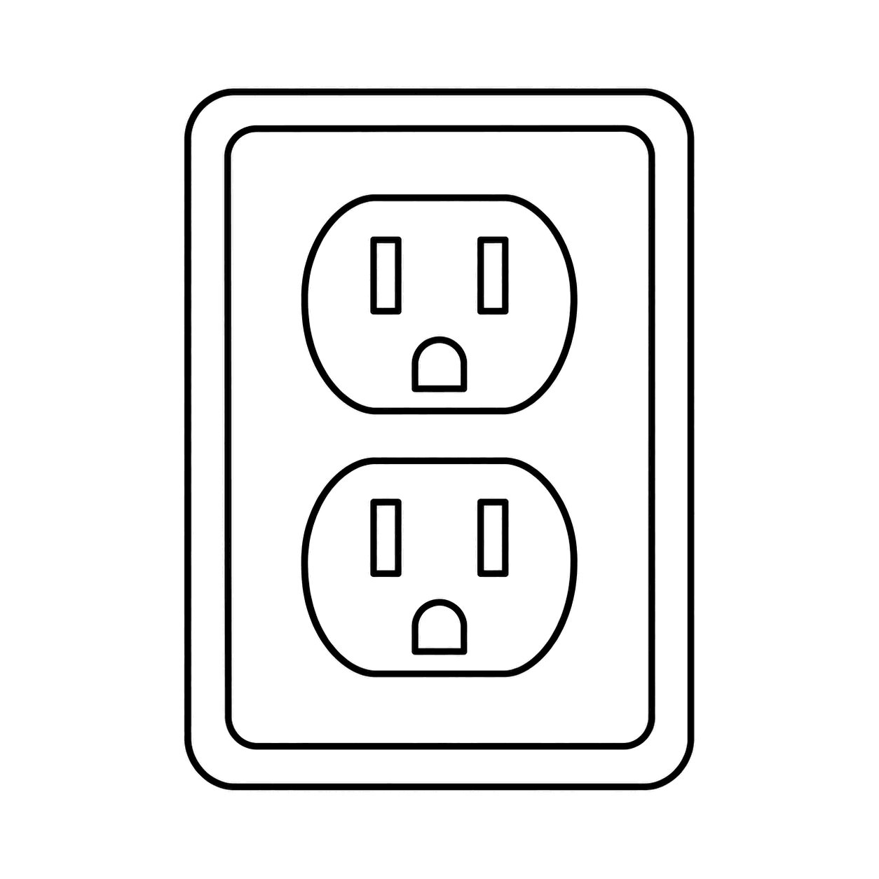 コンセントのぬり絵用線画