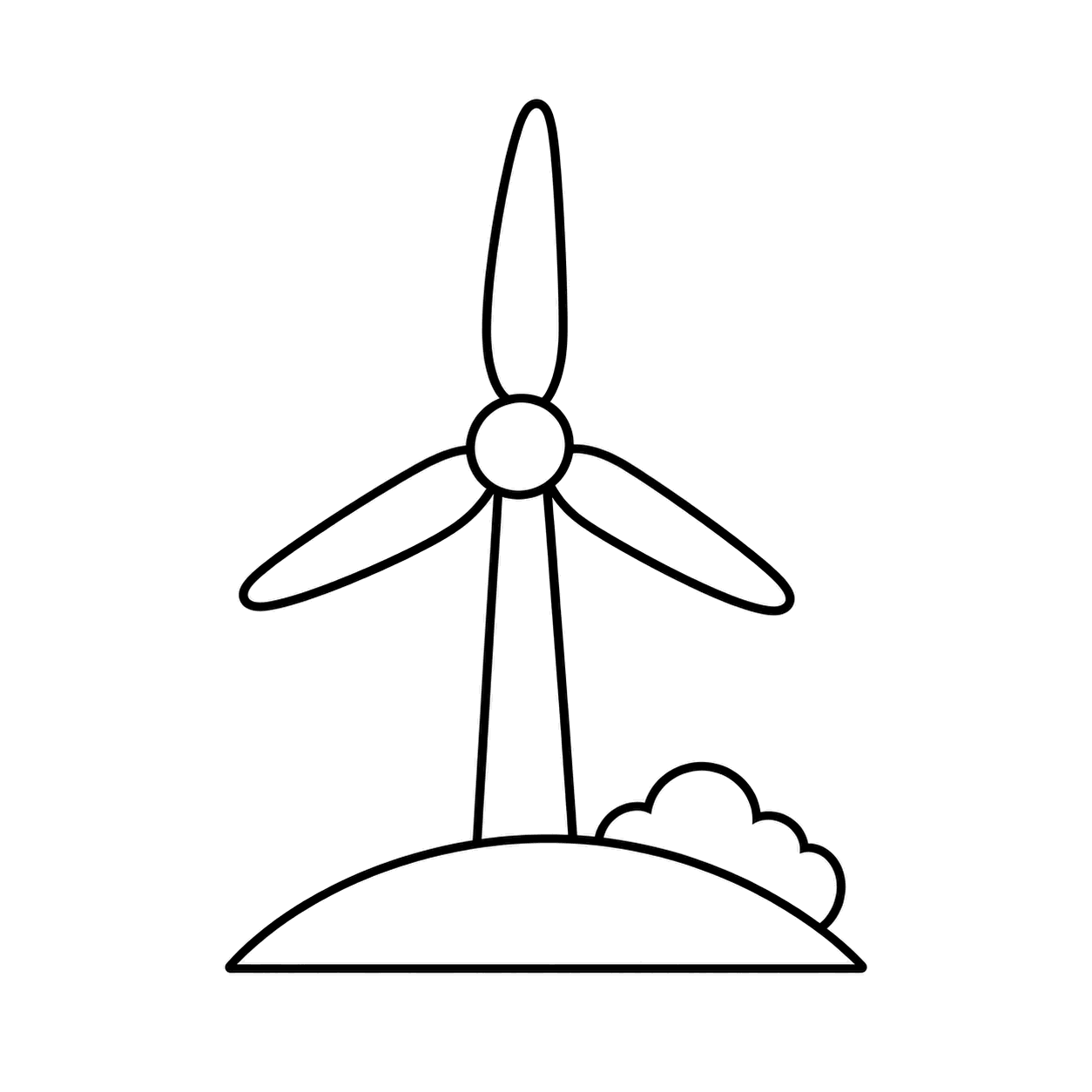 風力発電のぬり絵用線画
