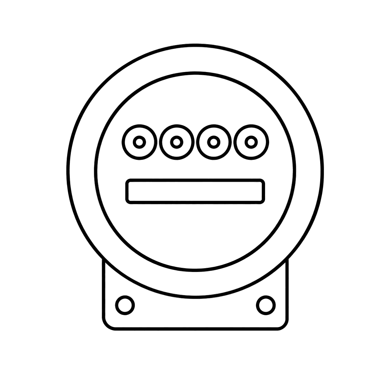 電力メーターのぬり絵用線画