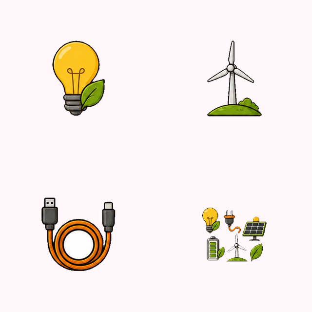 電気・節電・エコアイコン16個セットの代表画像