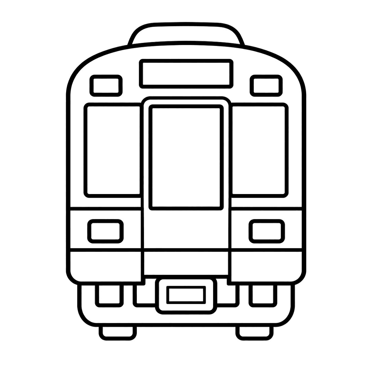 通勤電車のぬりえ用線画