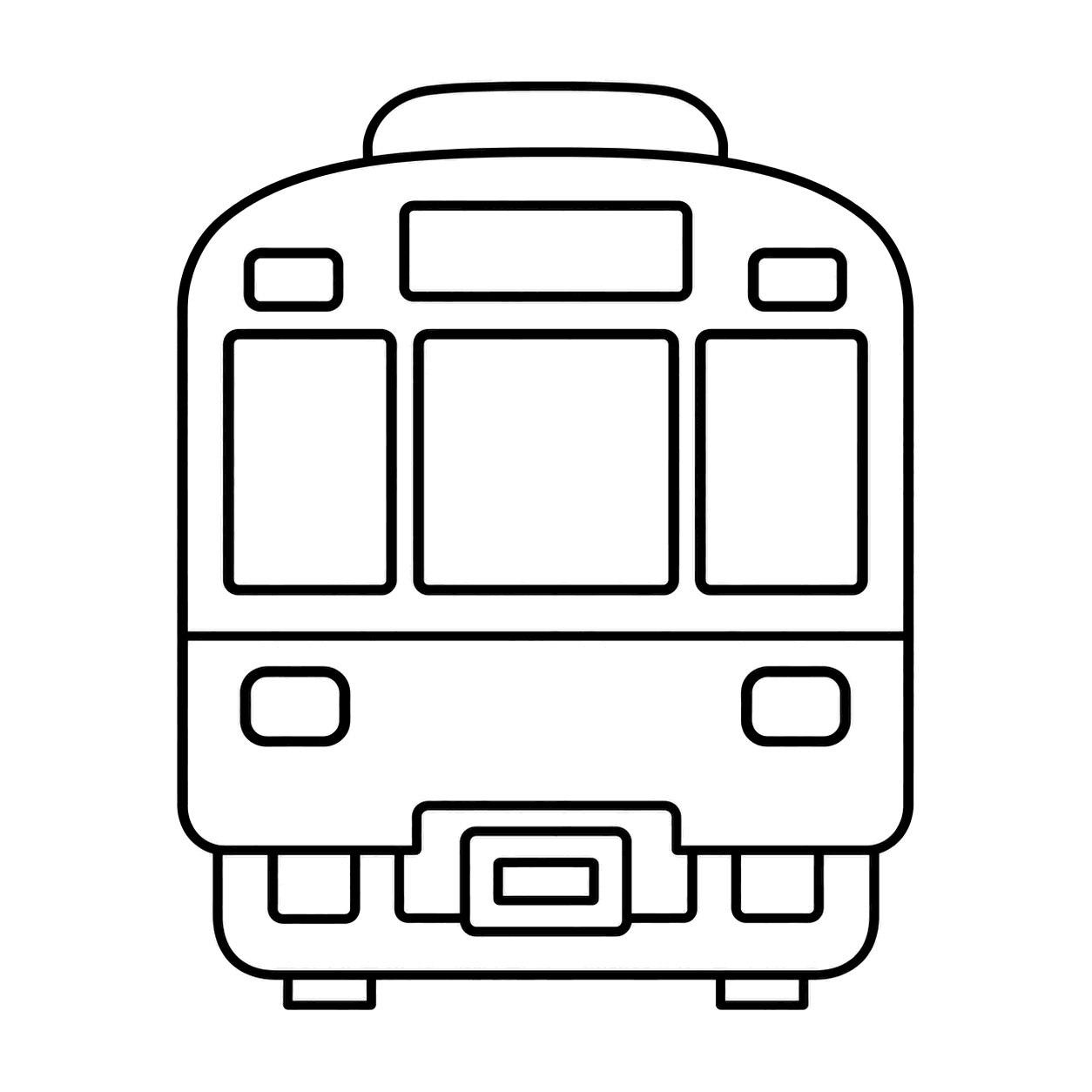 ローカル電車のぬり絵用線画