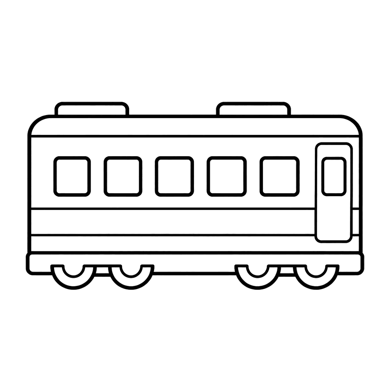 電車の側面のぬり絵用線画