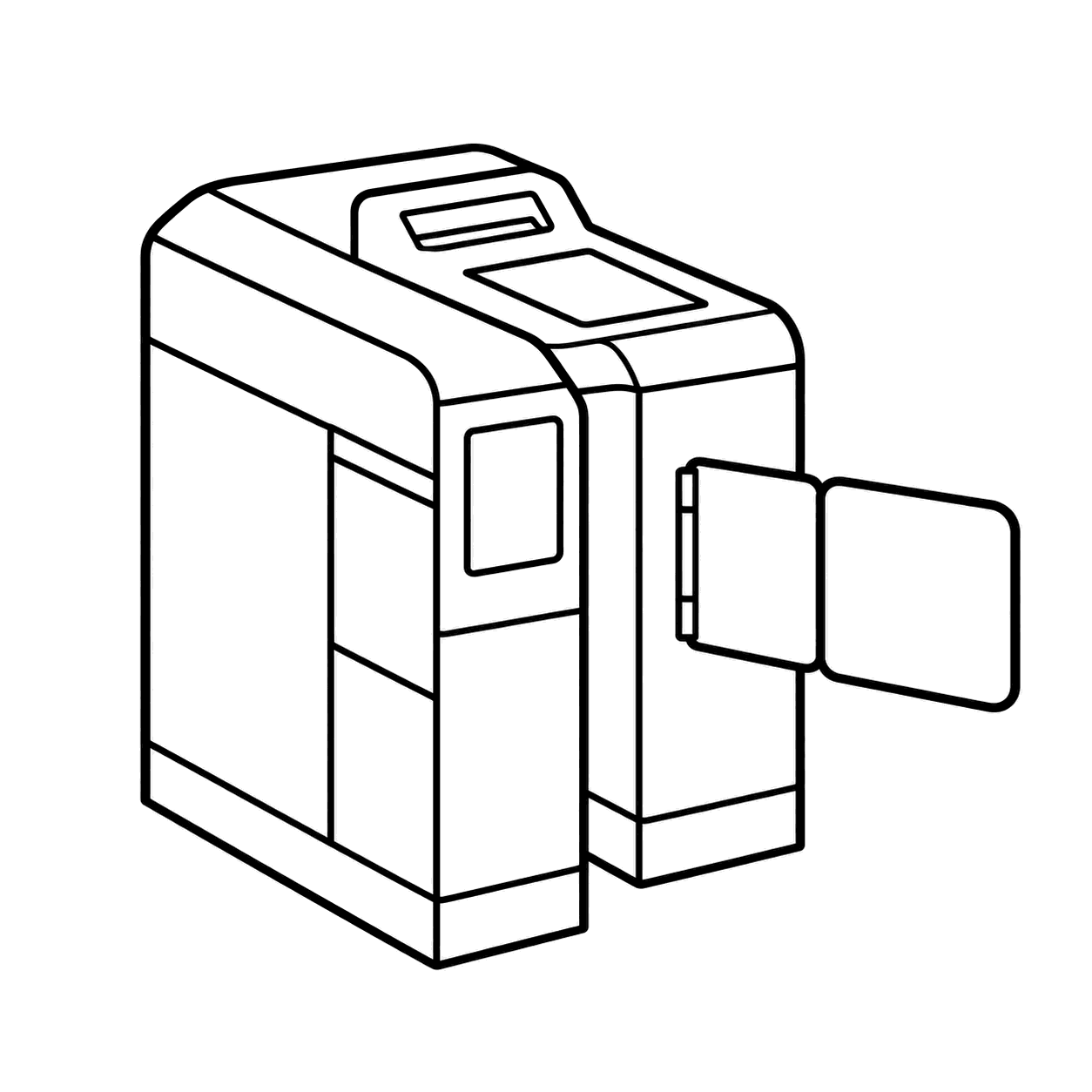 改札機のぬり絵用線画