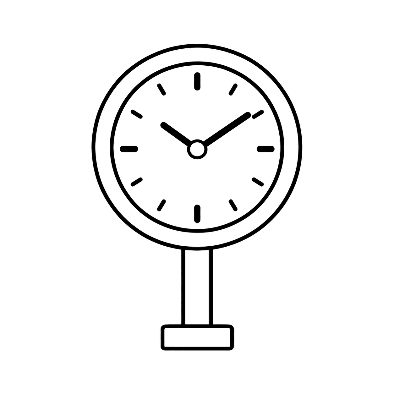 駅の時計のぬり絵用線画