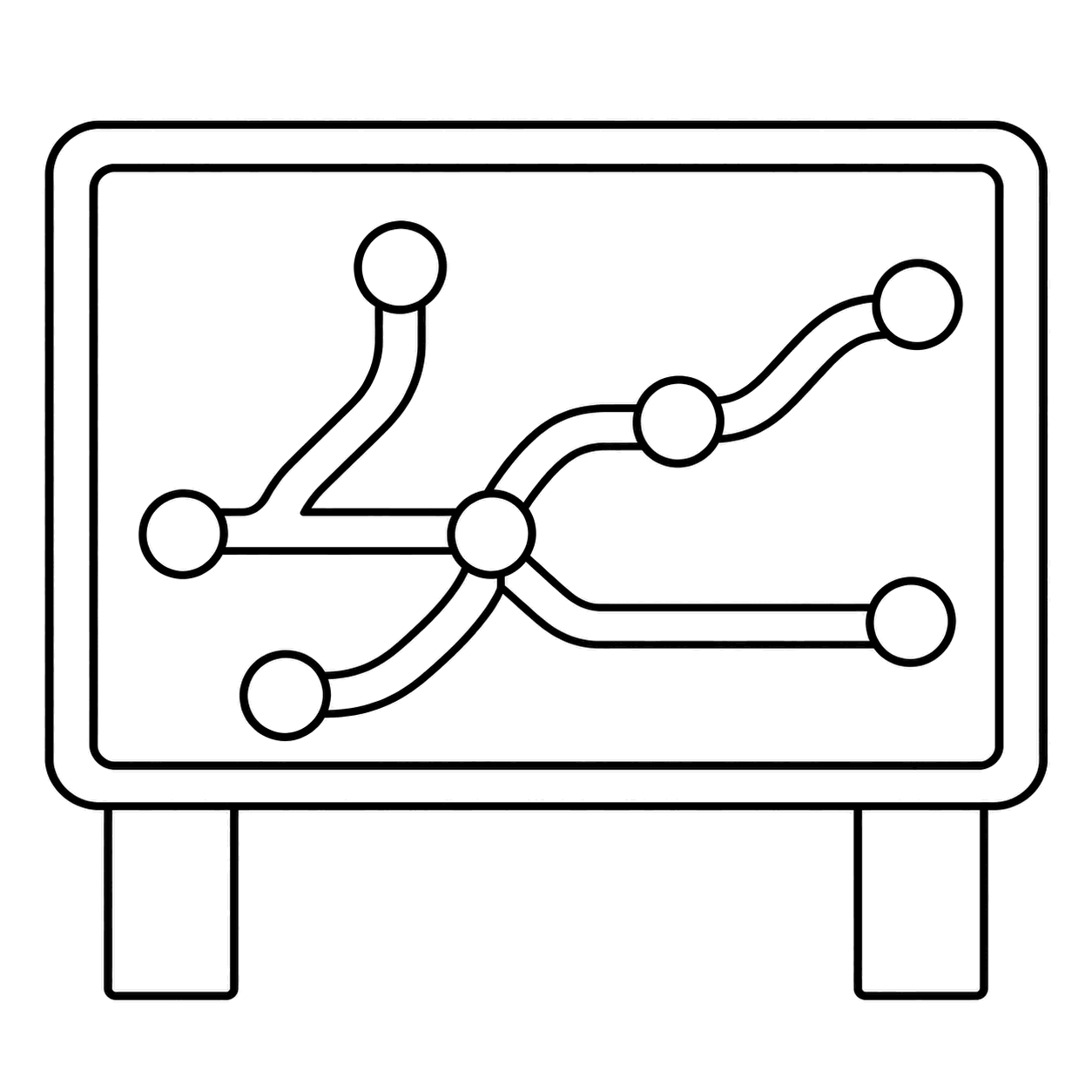 路線図ボードのぬり絵用線画