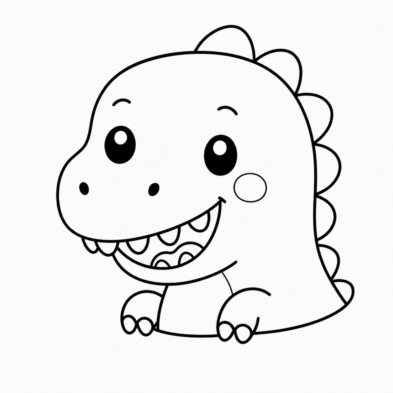 ティラノサウルス風のきょうりゅうのぬりえ用線画