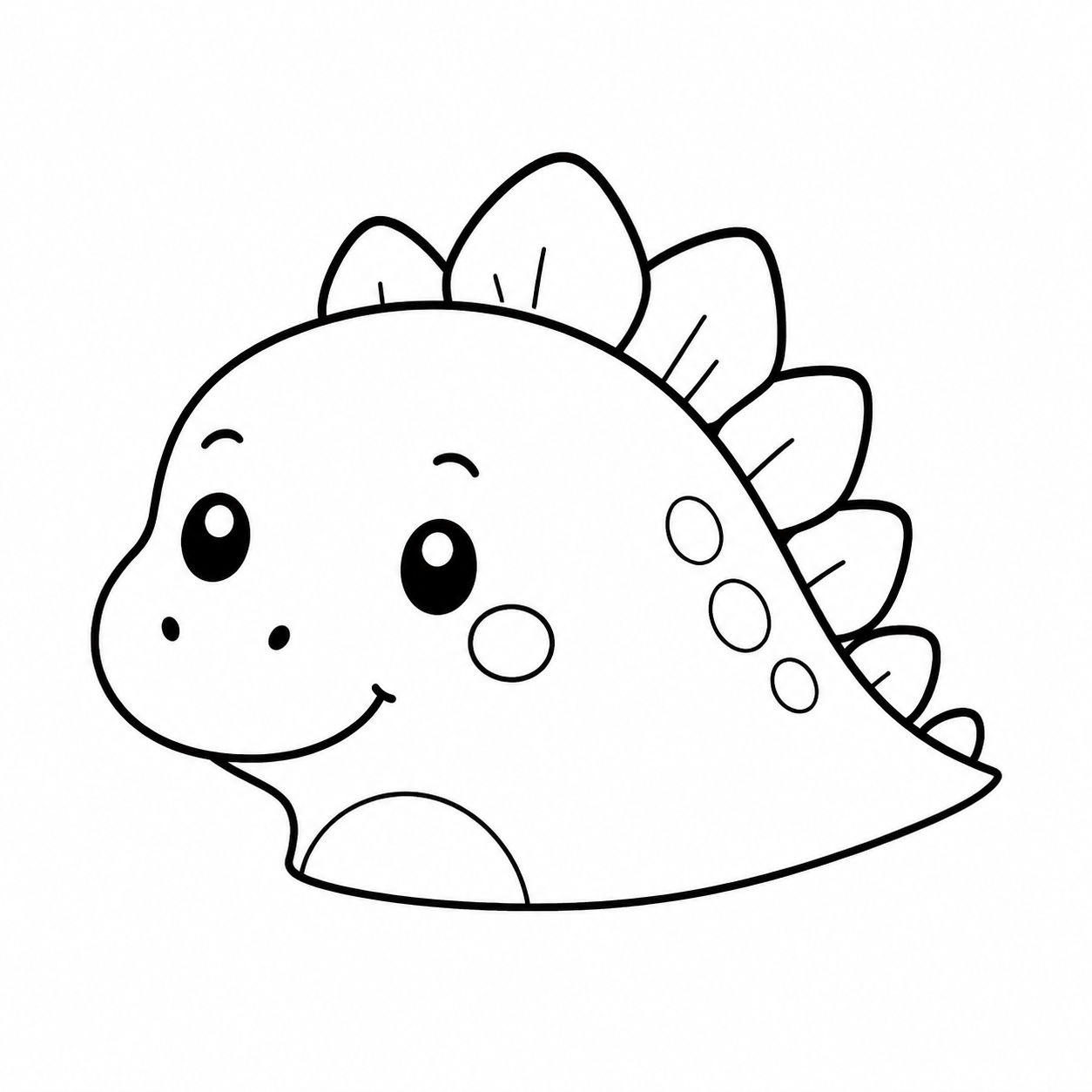 ステゴサウルス風のきょうりゅうのぬりえ用線画
